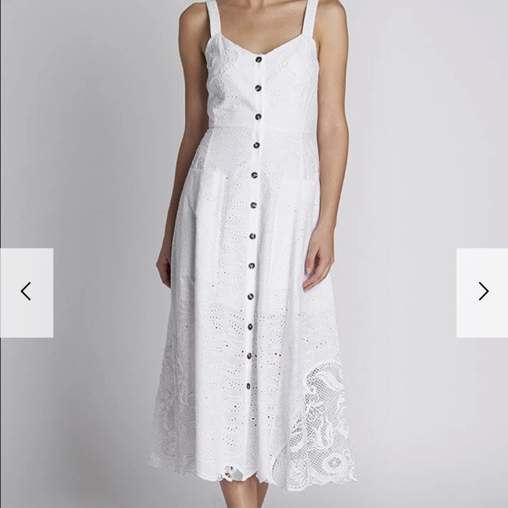 Saloni fara b lace eyelit dress